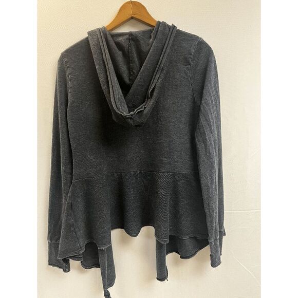 LR Womens Hooded Open Front Cardigan Sweater Dark Gray Size Small - Picture 2 of 10